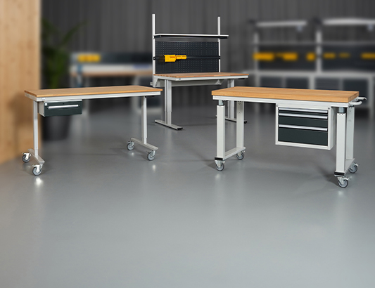 Elektrisch höhenverstellbare Arbeitsplätze